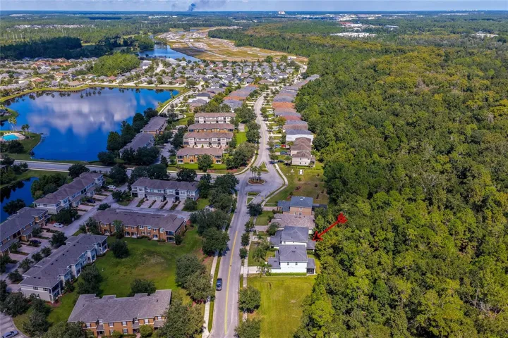 Looking north into community