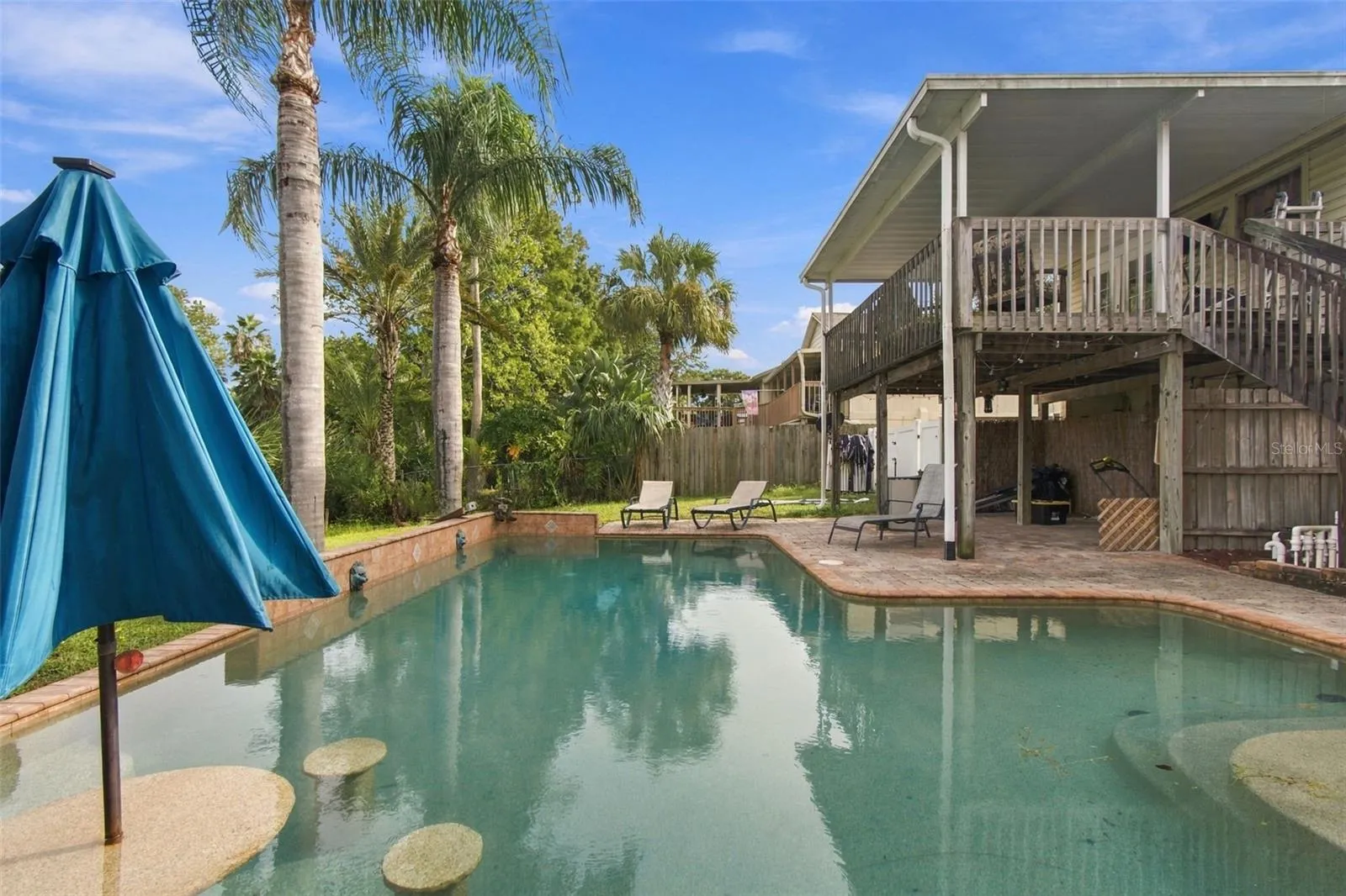 In pool seating area