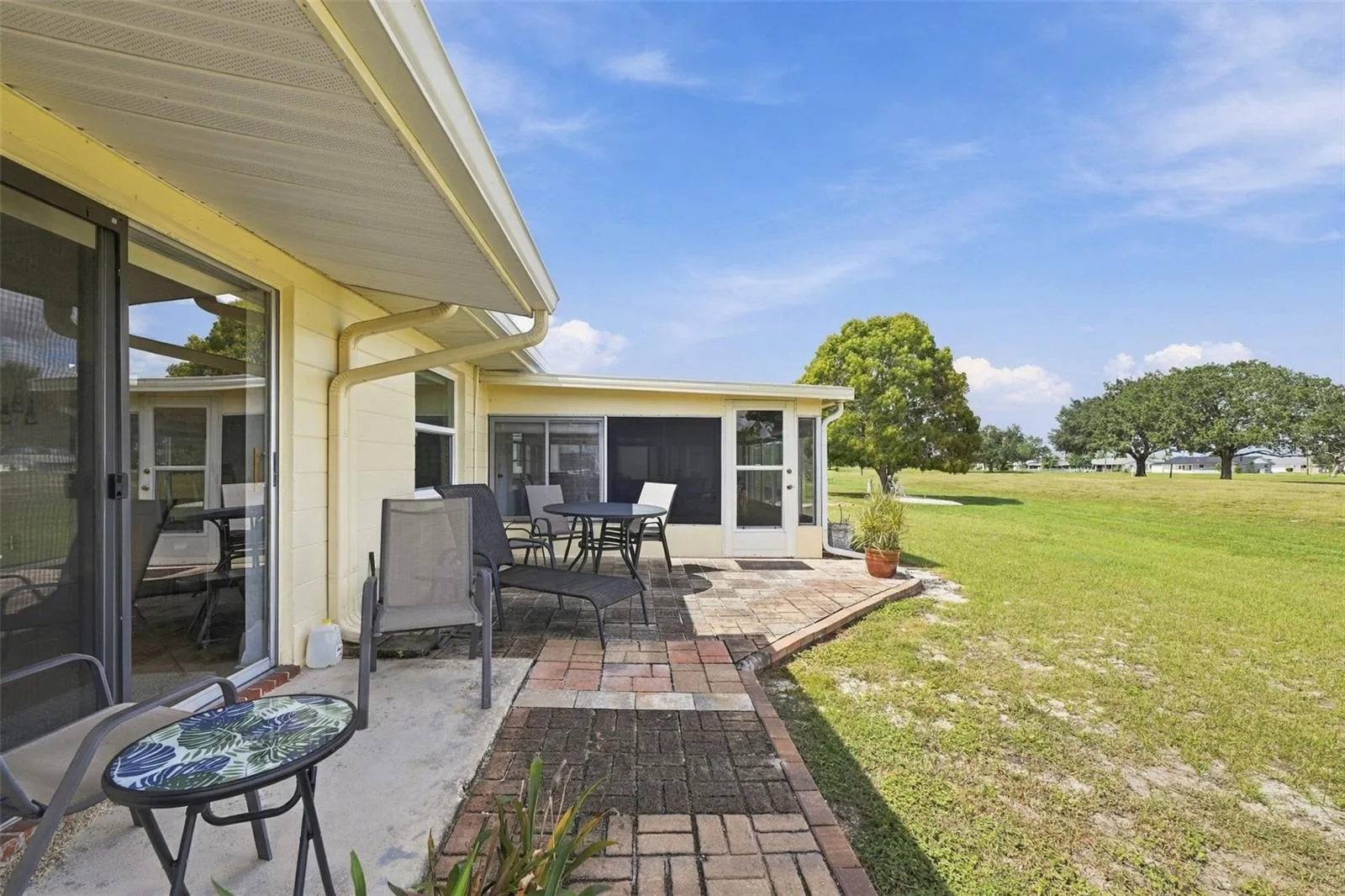 A large open air patio is perfect for grilling or enjoying the sun.