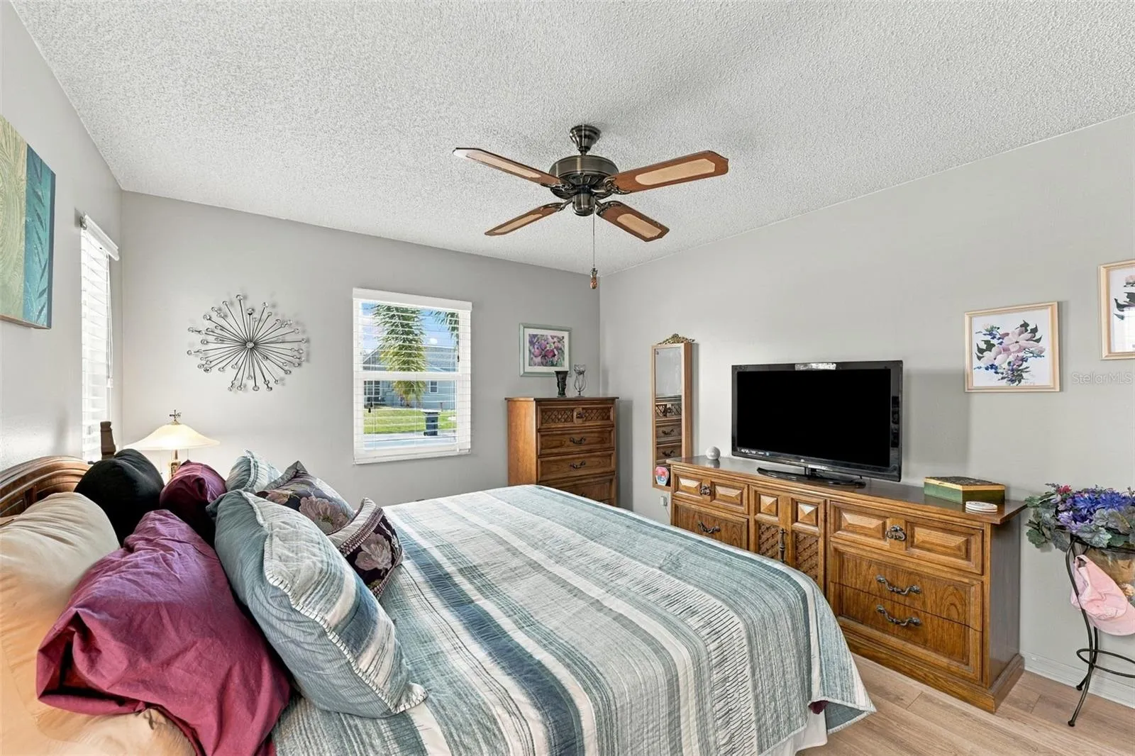 This oversized bedroom is perfect for lots of furniture and a king size bed.