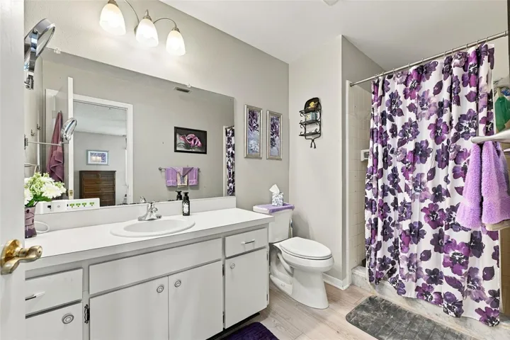 Primary ensuite bathroom has a shower, no tub.