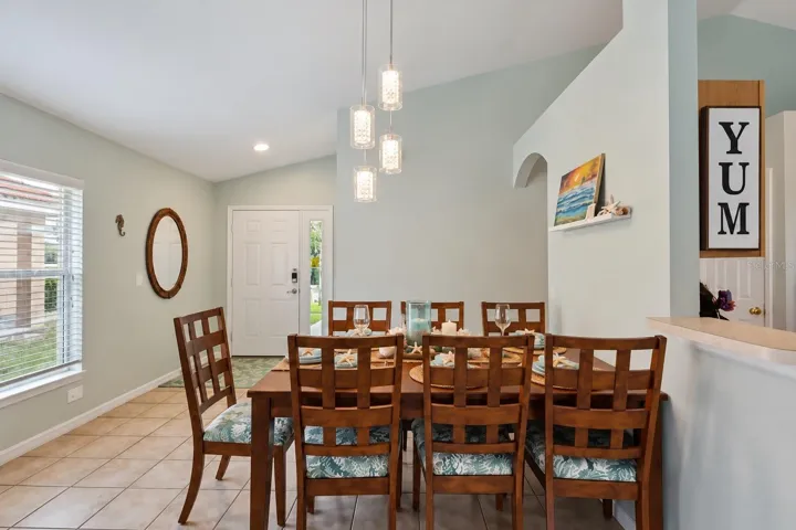 looking at dining space towards front entry
