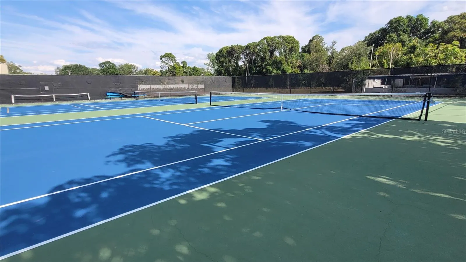 Newly resurfaced tennis courts