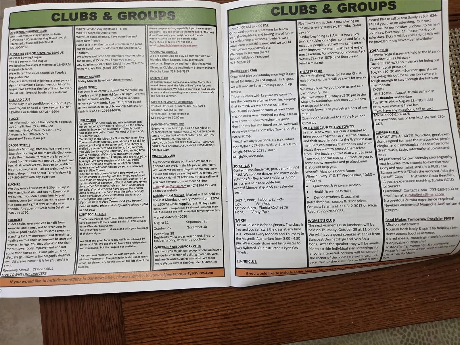 Lots of clubs and groups for your every whim