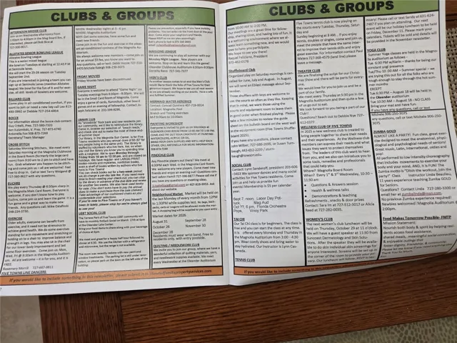 Lots of clubs and groups for your every whim