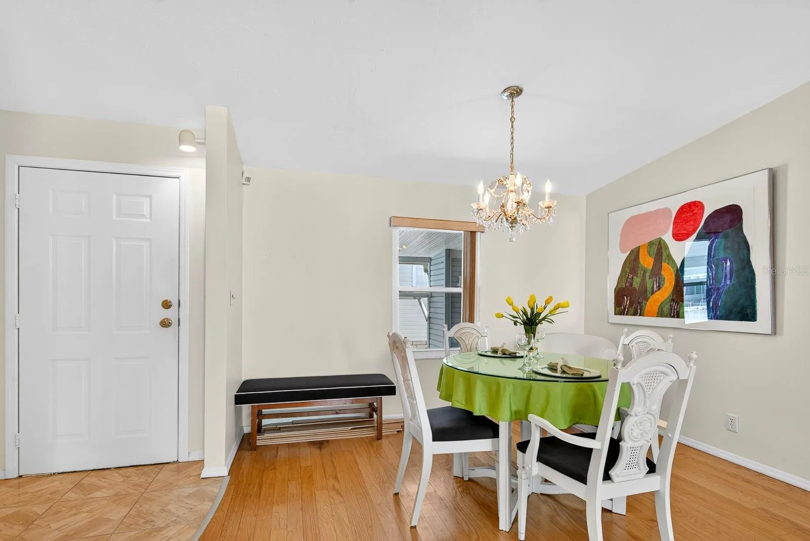 Entrance from carport with Dining area
