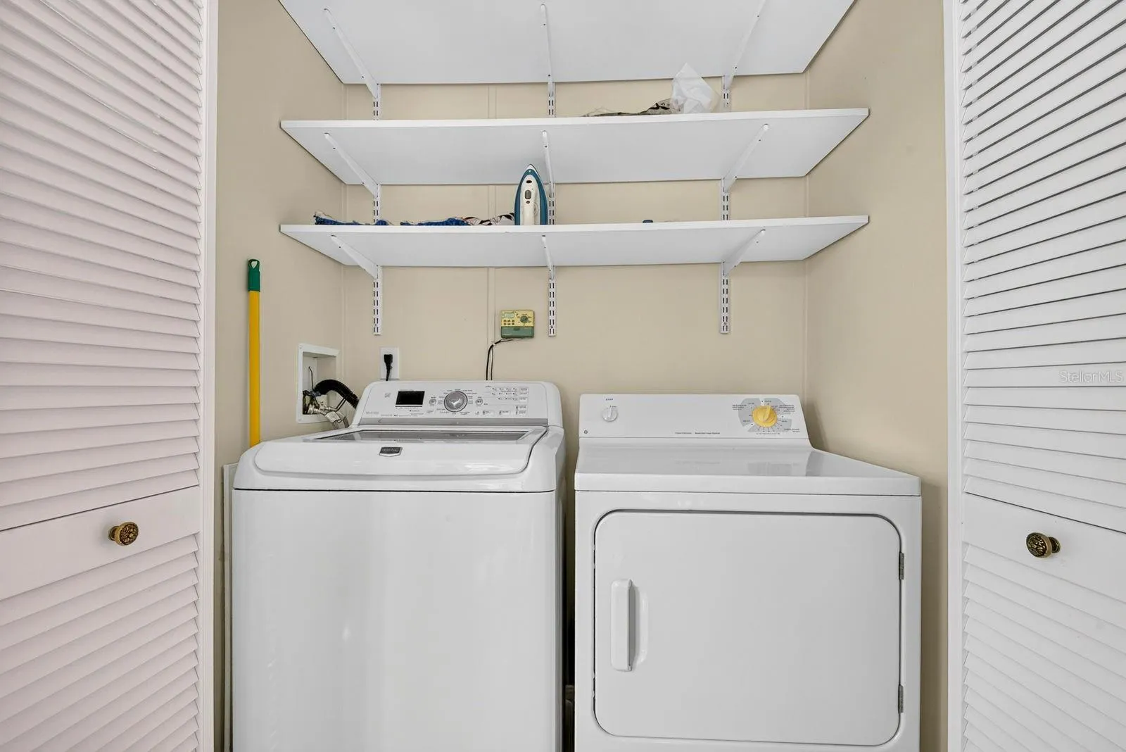 Washer and Dryer closet inside
