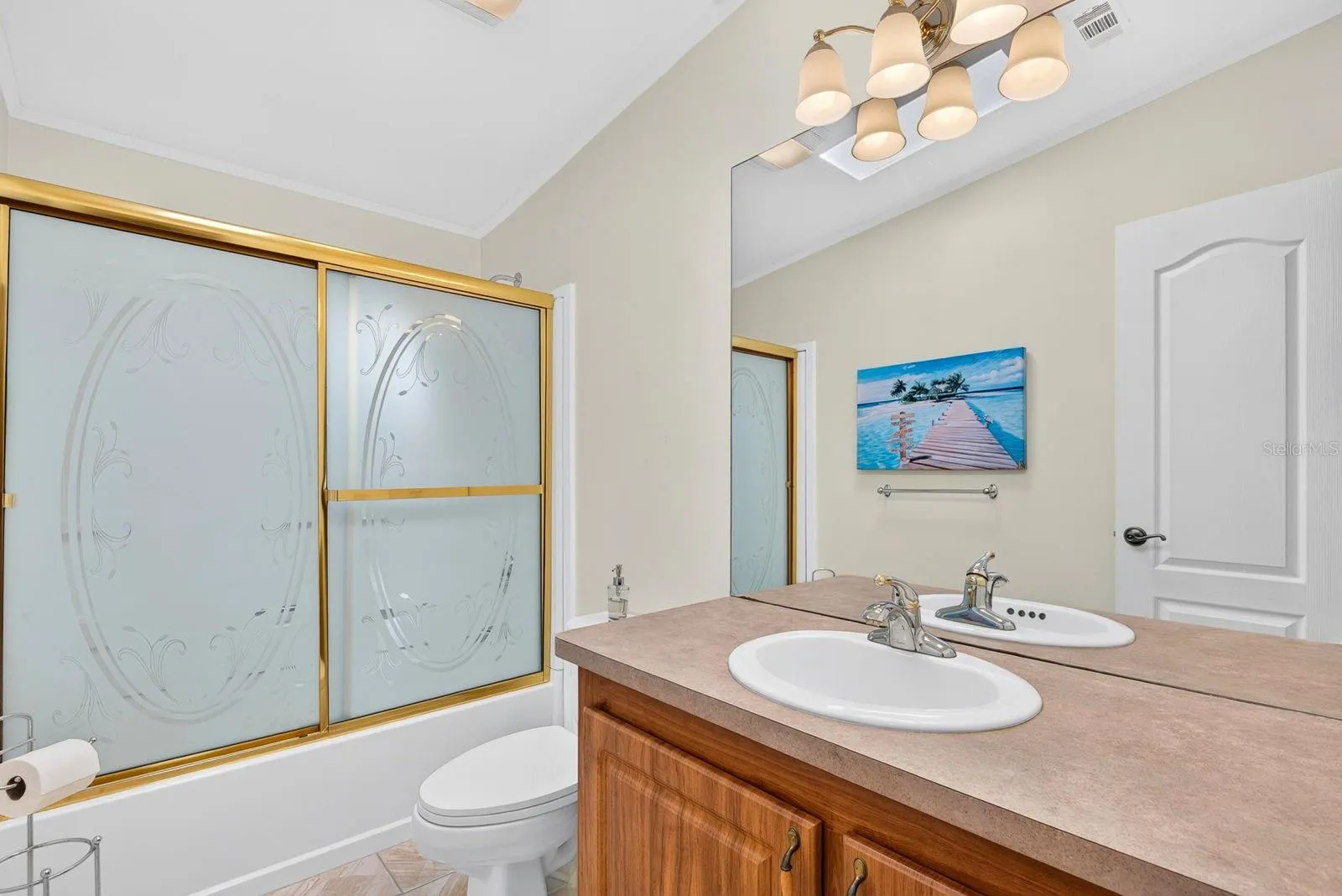 Guest Bathroom with vanity and tub