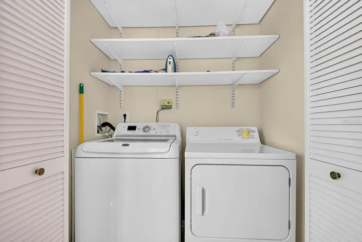 Washer and Dryer closet inside