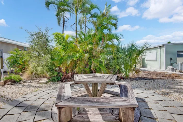 Picnic table behind home