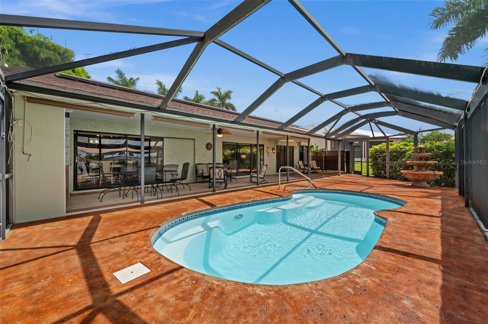 Screened pool area made for Florida living