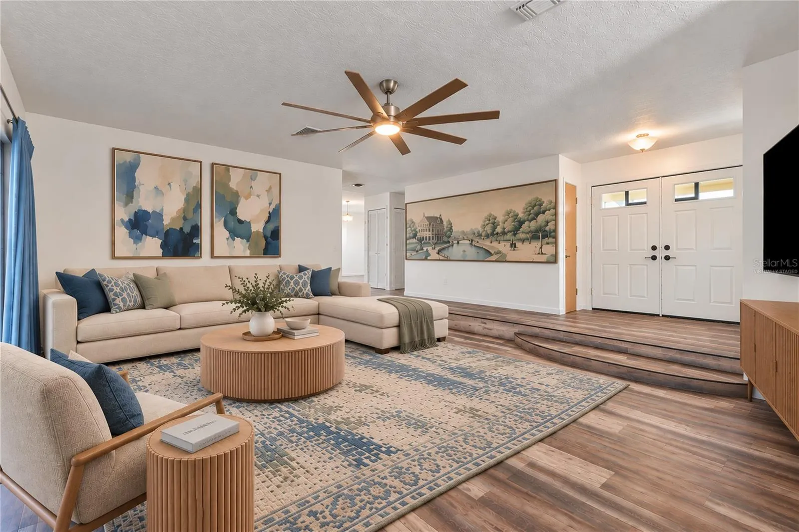 Virtually staged living room