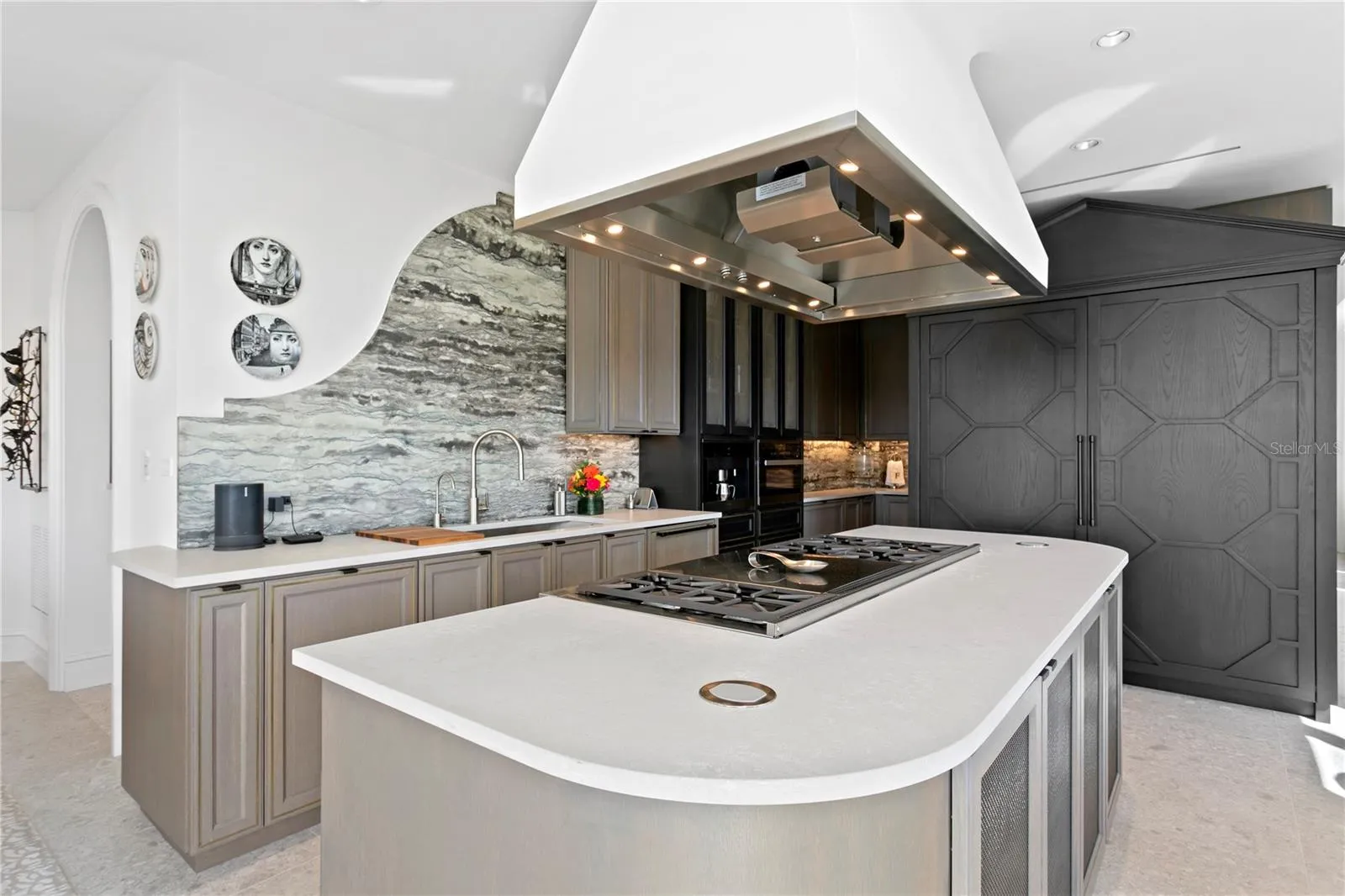 The star of the kitchen is  the SubZero custom cabinet built-in 36" each refrigerator and freezer
