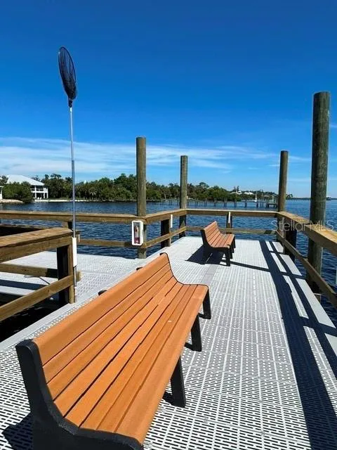 fishing/sitting area at end of pier