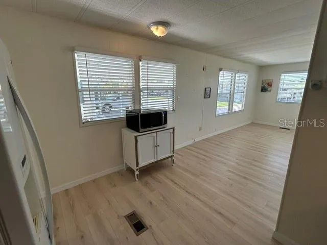 From kitchen looking into dining space/great room