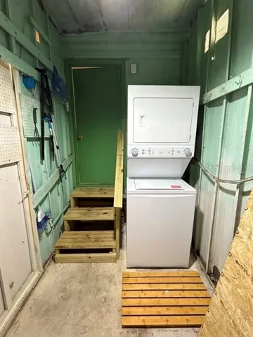 utility shed, showing door into house