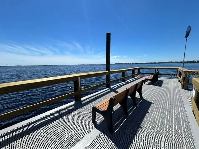 fishing/sitting area at end of pier
