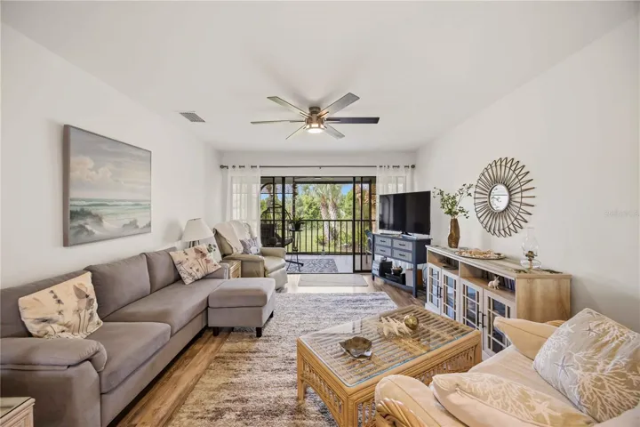bright living room with a view