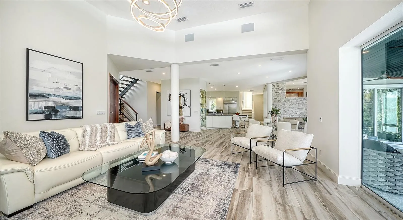 The open floor plan unfolds