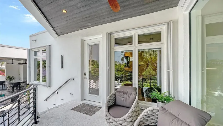Private entry to the casita with bedroom, living room, kitchenette and full bath