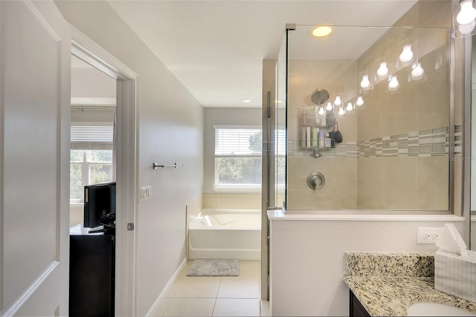 Primary bath with upgraded shower