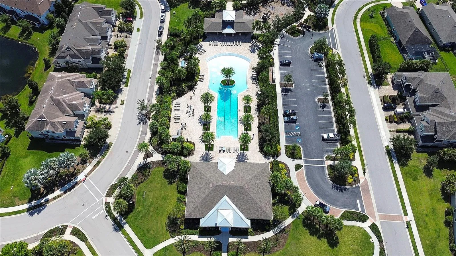 Aerial view of pool