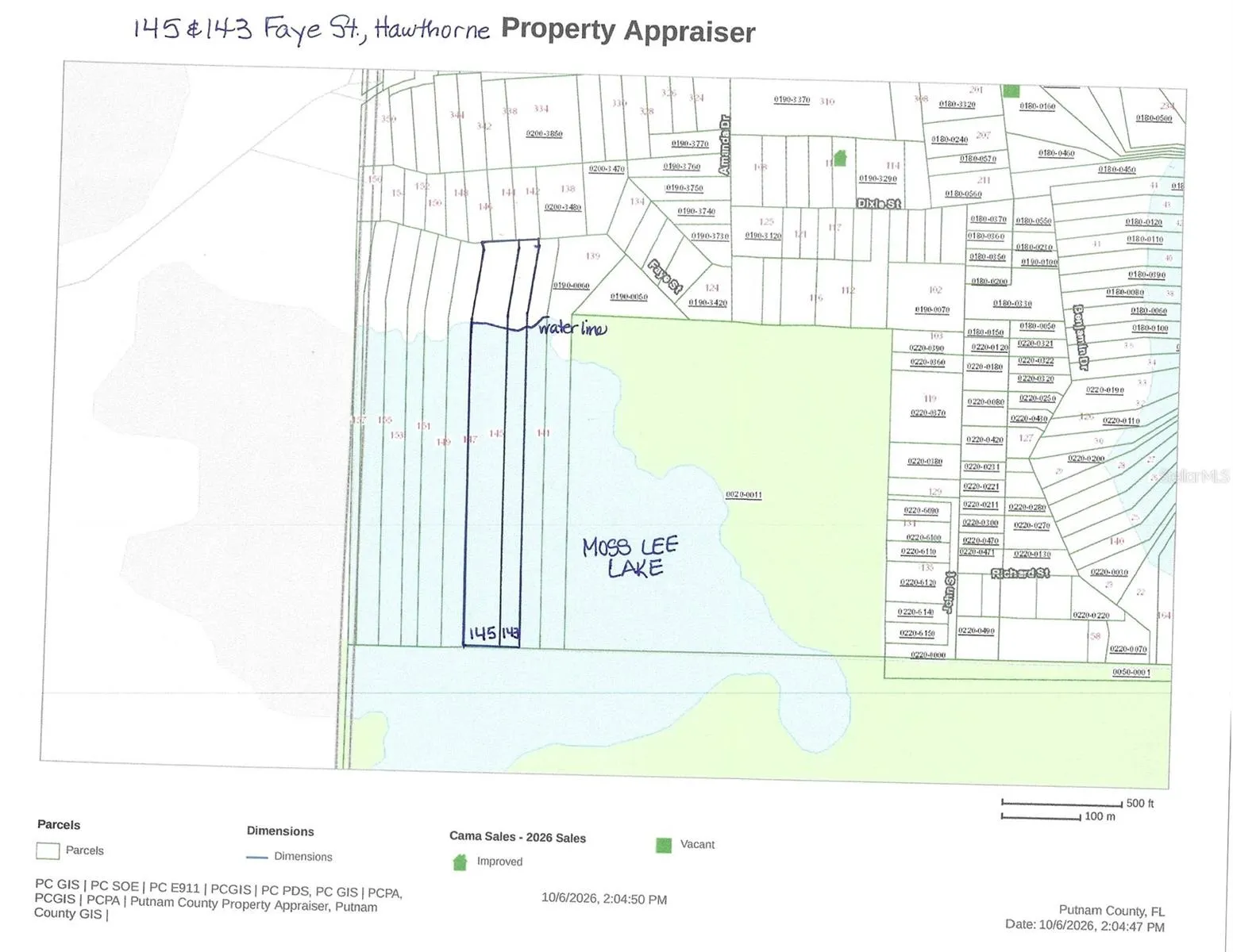 Lot Outline of 145 &amp; 143 Faye Street (together)
