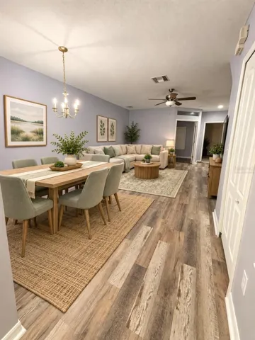 Virtually Staged - Family Room/Dinning Room