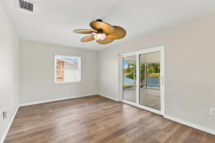 primary bedroom with lake view