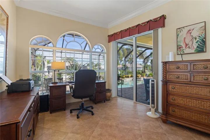 Master bedroom seating area & home office