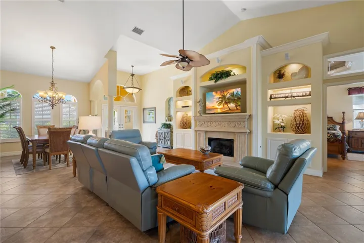 Great room and dining area.