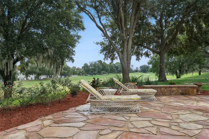 Open Stone Patio Overlooking Golf Course