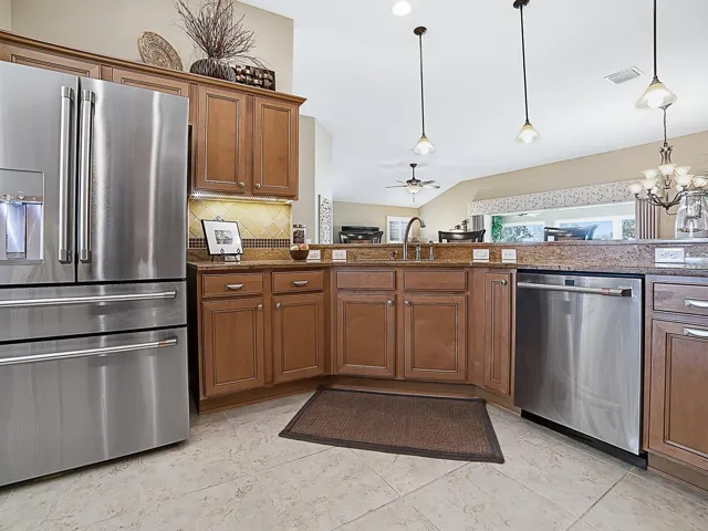 Kitchen View looking toward back of home, beautiful cabinets, zoom in on these