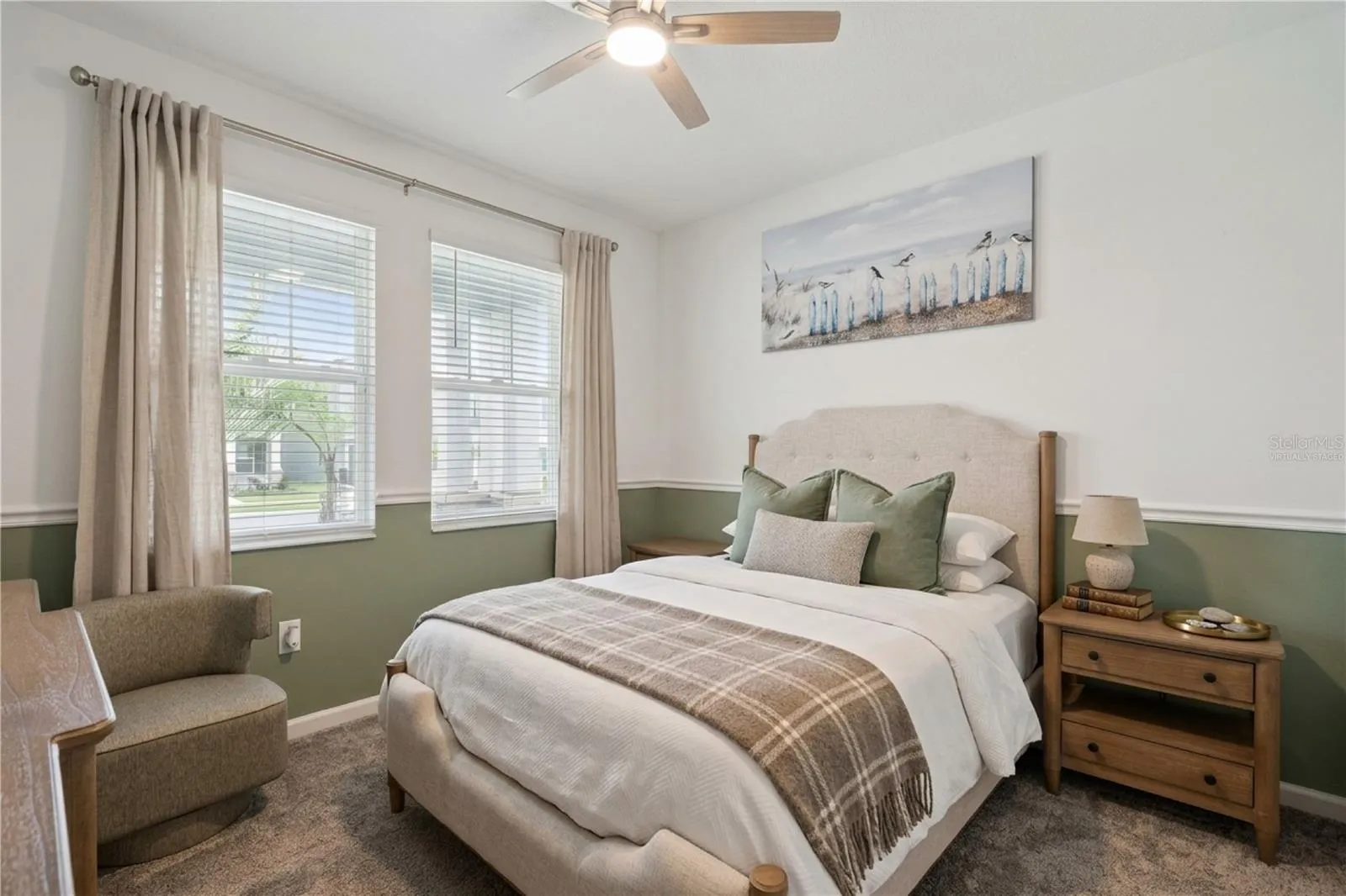 Virtually staged first floor bedroom