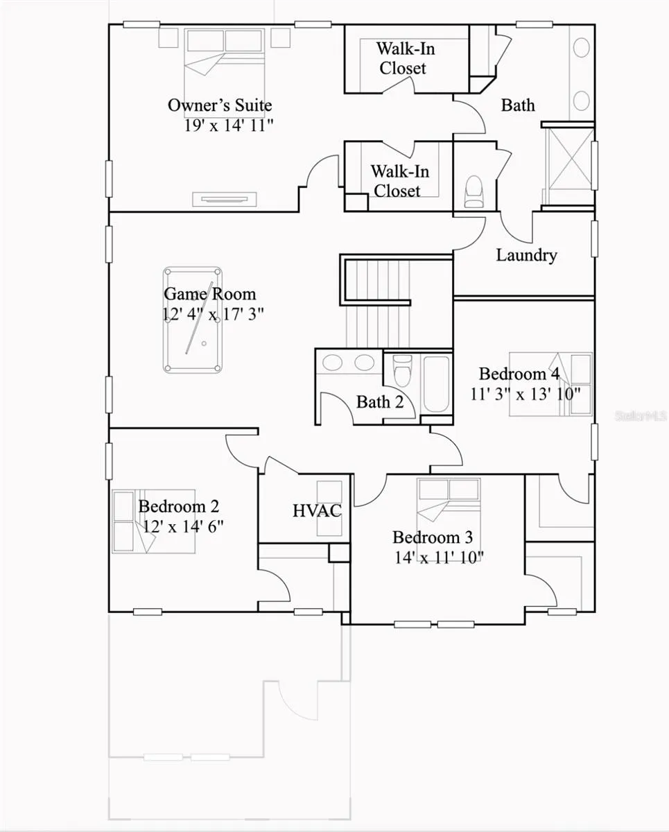 Upstairs floor plan