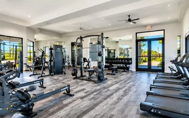 Stay healthy at the fitness center with cardio and strength equipment
