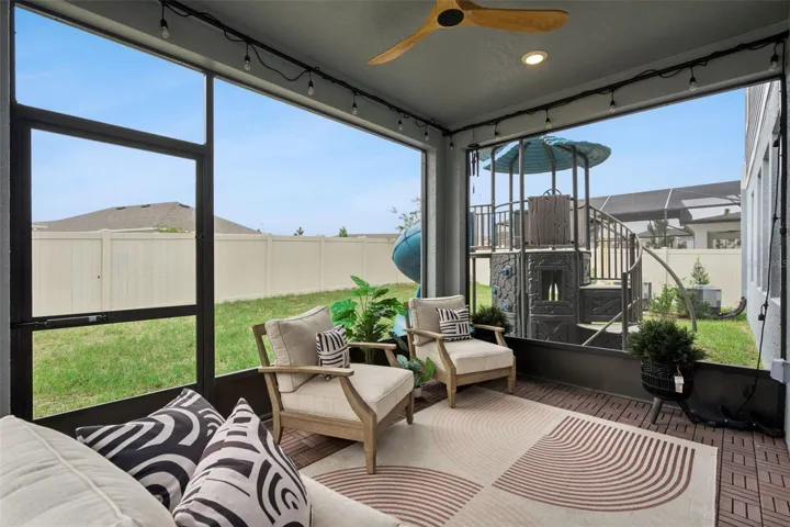 Screened back patio