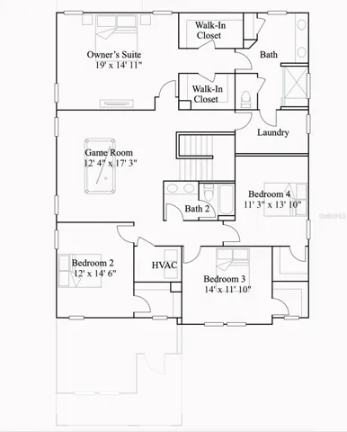 Upstairs floor plan