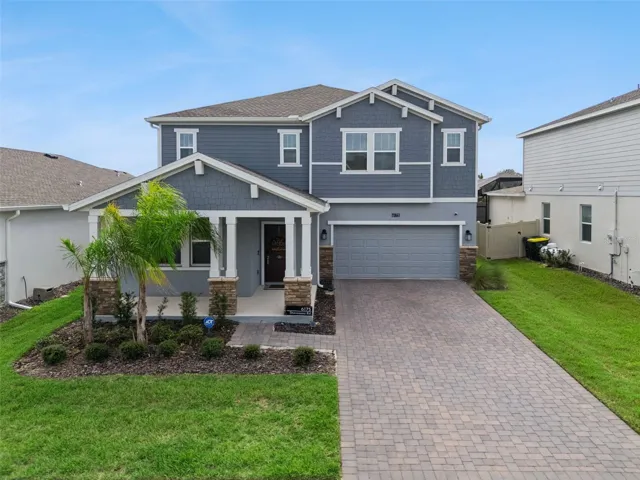 Aerial of the front of the home