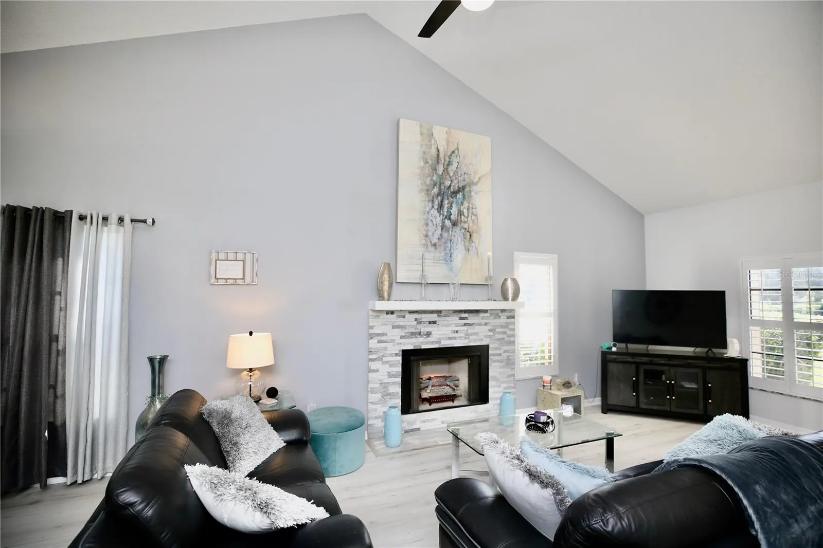 living space including new fireplace hearth