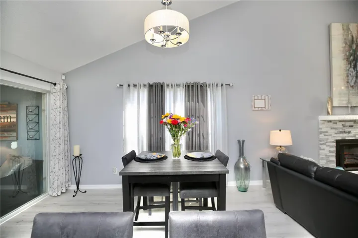 combined living/dining area