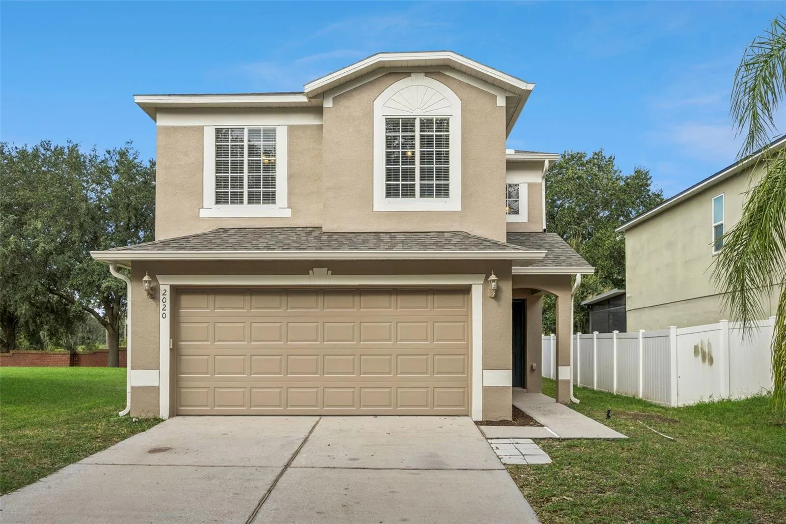 Front elevation with two-car garage