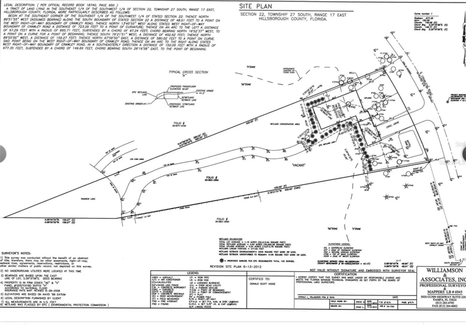Prior site plan w/4000 s.f. Home to be built