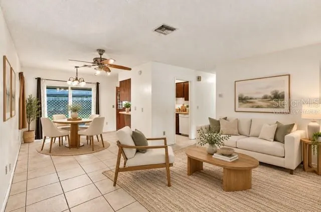 Virtually staged Living/ Dining Room
