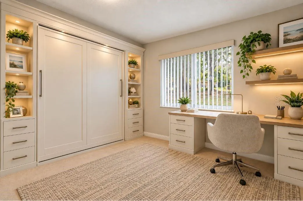 Virtually staged 3bedroom/office.