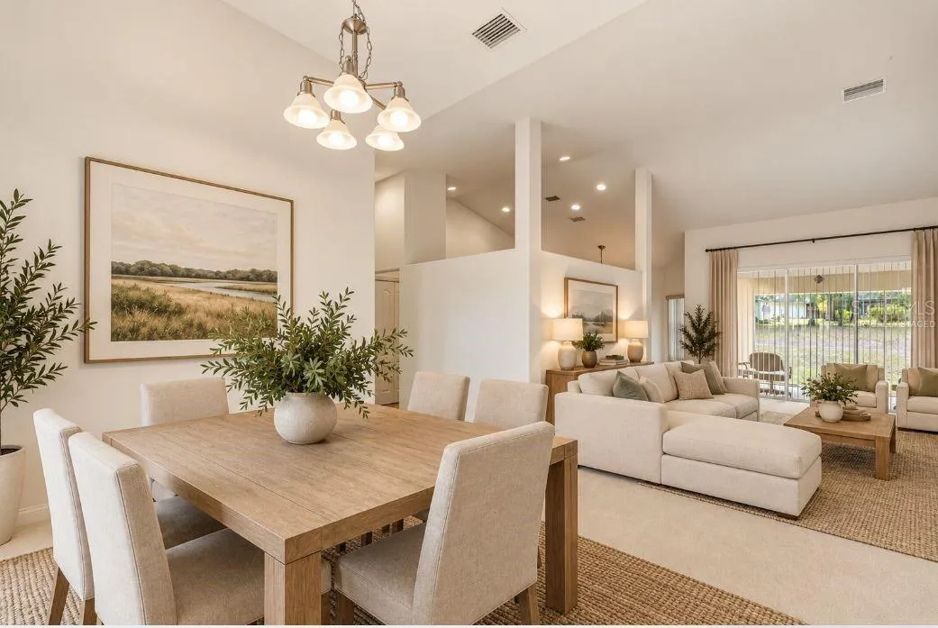 Virtually staged dining room.
