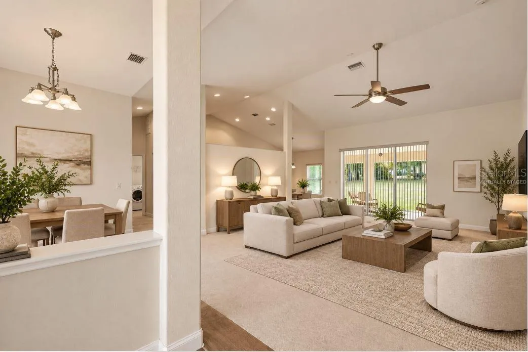 virtually staged living room.