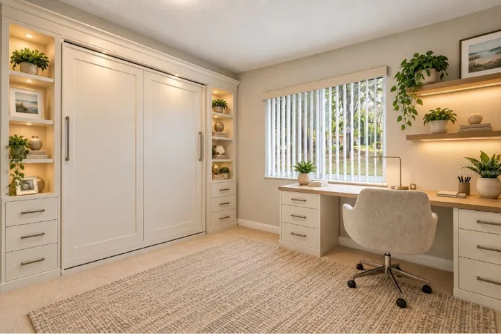 Virtually staged 3bedroom/office.