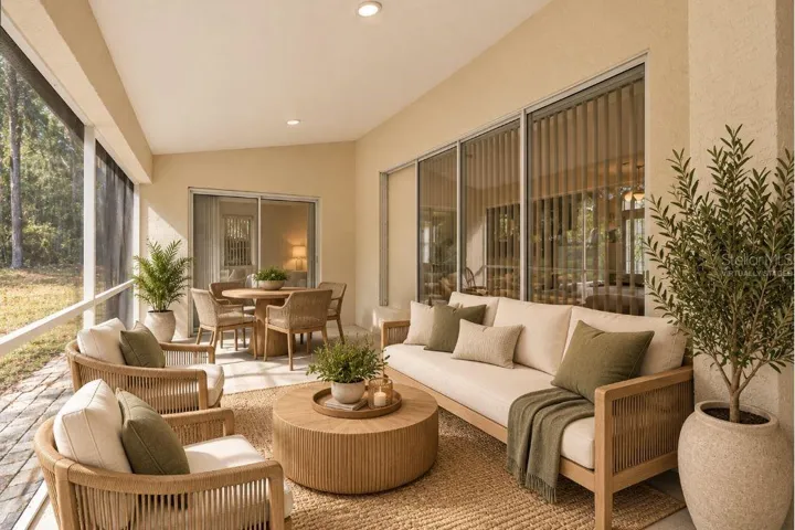 Virtually staged lanai.