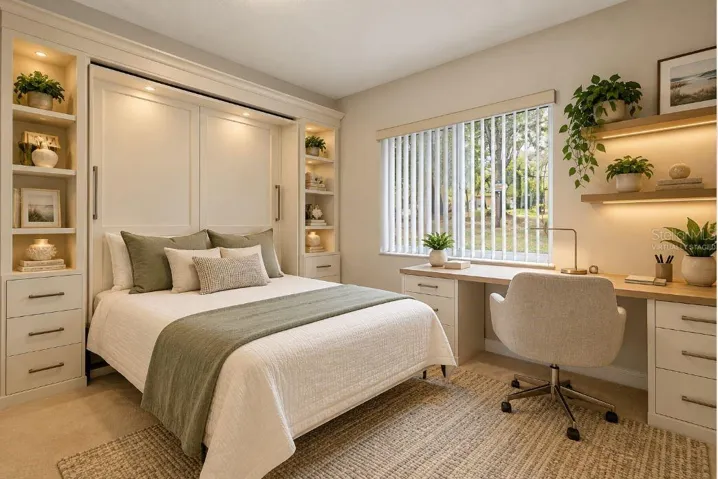 Virtually staged 3bedroom/office.